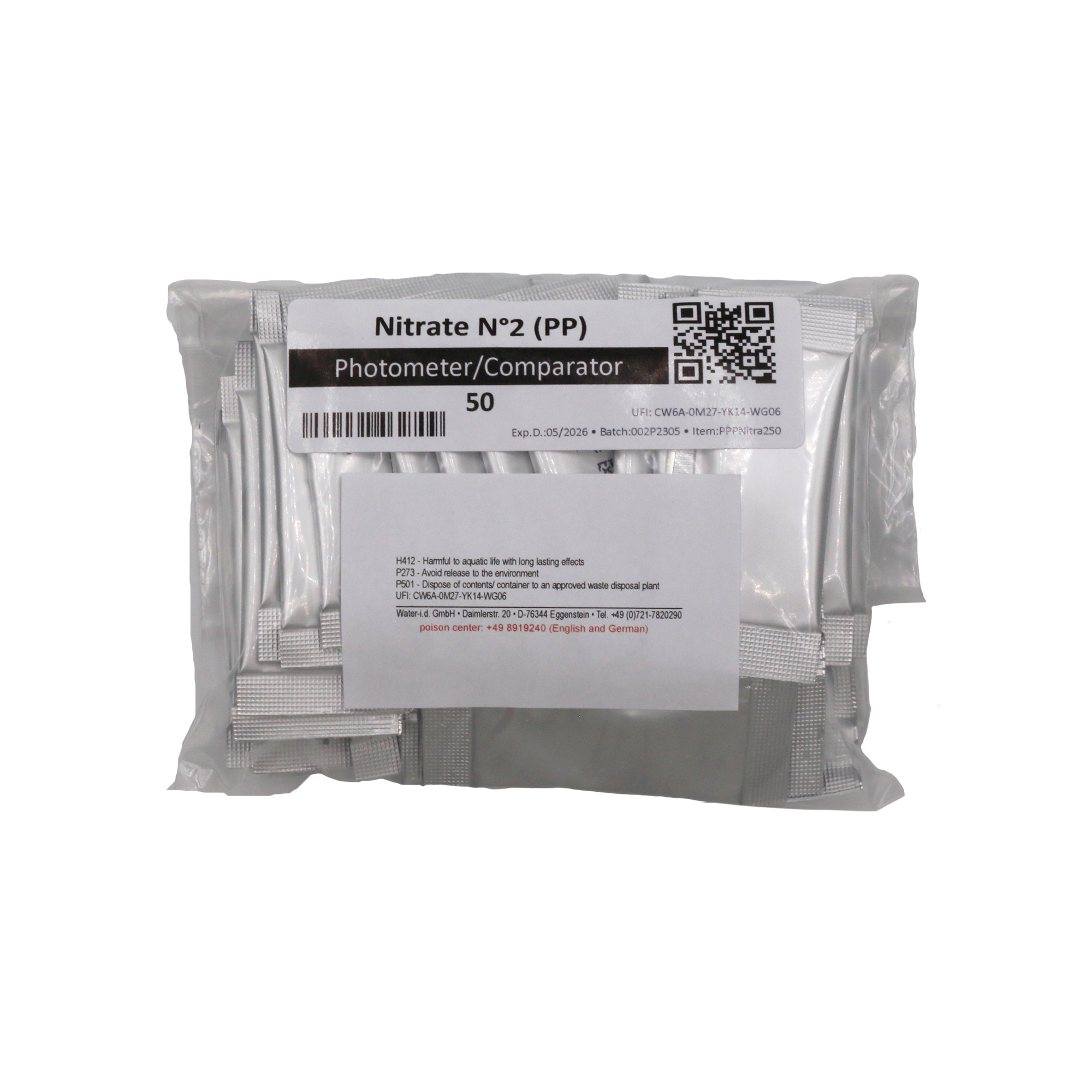 50 sobres de Nitrato en polvo N°2 para Poollab 2.0